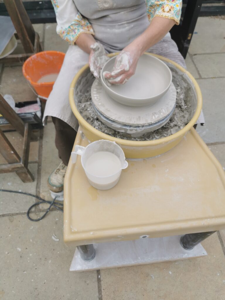 Pottery session - throwing a pasta bowl